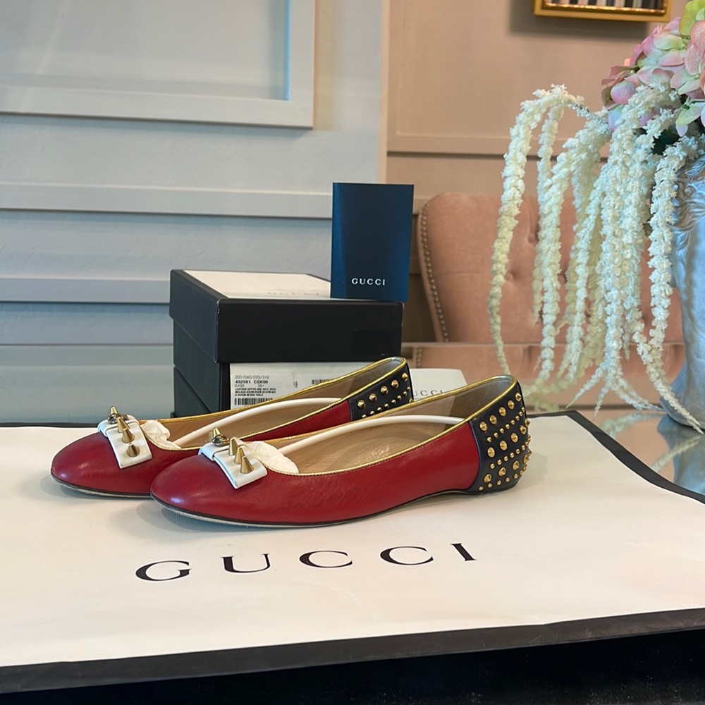 Gucci ballet flat studded AMAZING - Picture 2 of 8